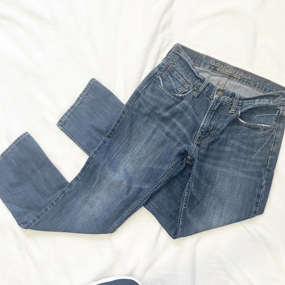 american Eagle Outfitters original straight jeans 28x30 Blue Denim Mens AEO